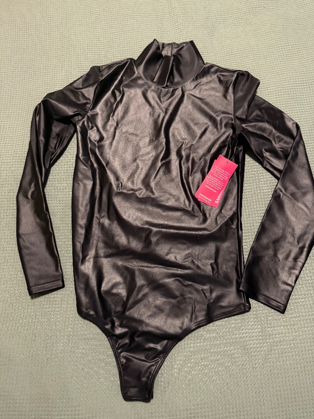 Commando Mat Metal Long Sleeve Turtleneck Bodysuit in Oxide Size M